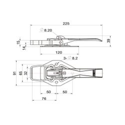 KARTT Bordwandverschluss, 91 x 225 x 39 mm