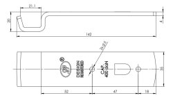 KARTT Gegenhalter, 35 x 145 x 20 mm, gerade