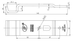 Gegenhalter (Z-02A), 35 x 142 x 20 mm, gekr&ouml;pft