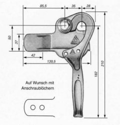 FBS Pendelverschluss, rechts, 210 mm