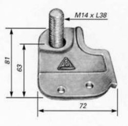 FBS Anschweißplatte kurz, links, 81 x 72 mm