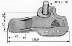 FBS Anschweißplatte lang, links, 81 x 139,5 mm