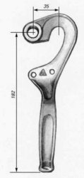 FBS Hebel, rechts, 182 mm, m. Federsicherung