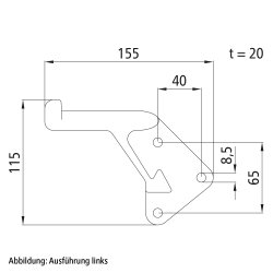 FBS Pendelbolzen, rechts, 115 x 155 mm