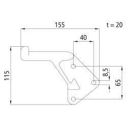 FBS Pendelbolzen, links, 115 x 155 mm