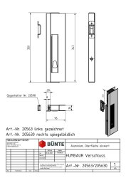 Aluminiumverschluss, links, 350 mm