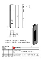 Aluminiumverschluss, links, 347 mm, GH unten