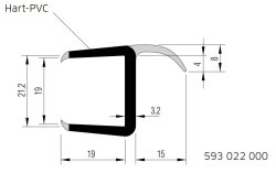 Dichtung, 2700 mm, 1-lippig, f. U-Profil 21 mm