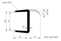 Dichtung, 2700 mm, 1-lippig, f. U-Profil 27 mm