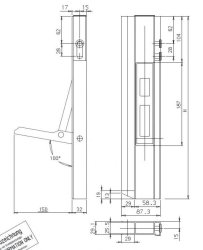 KNOTT Langwegverschluss, links, 805 mm