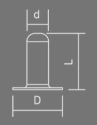 Hohlniet, Doppel-Calott, &Oslash; 3 x 9 mm